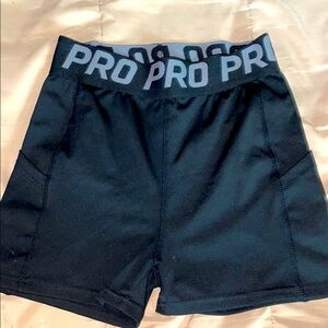 SHEIN Black Athletic Shorts with Gray Waistband